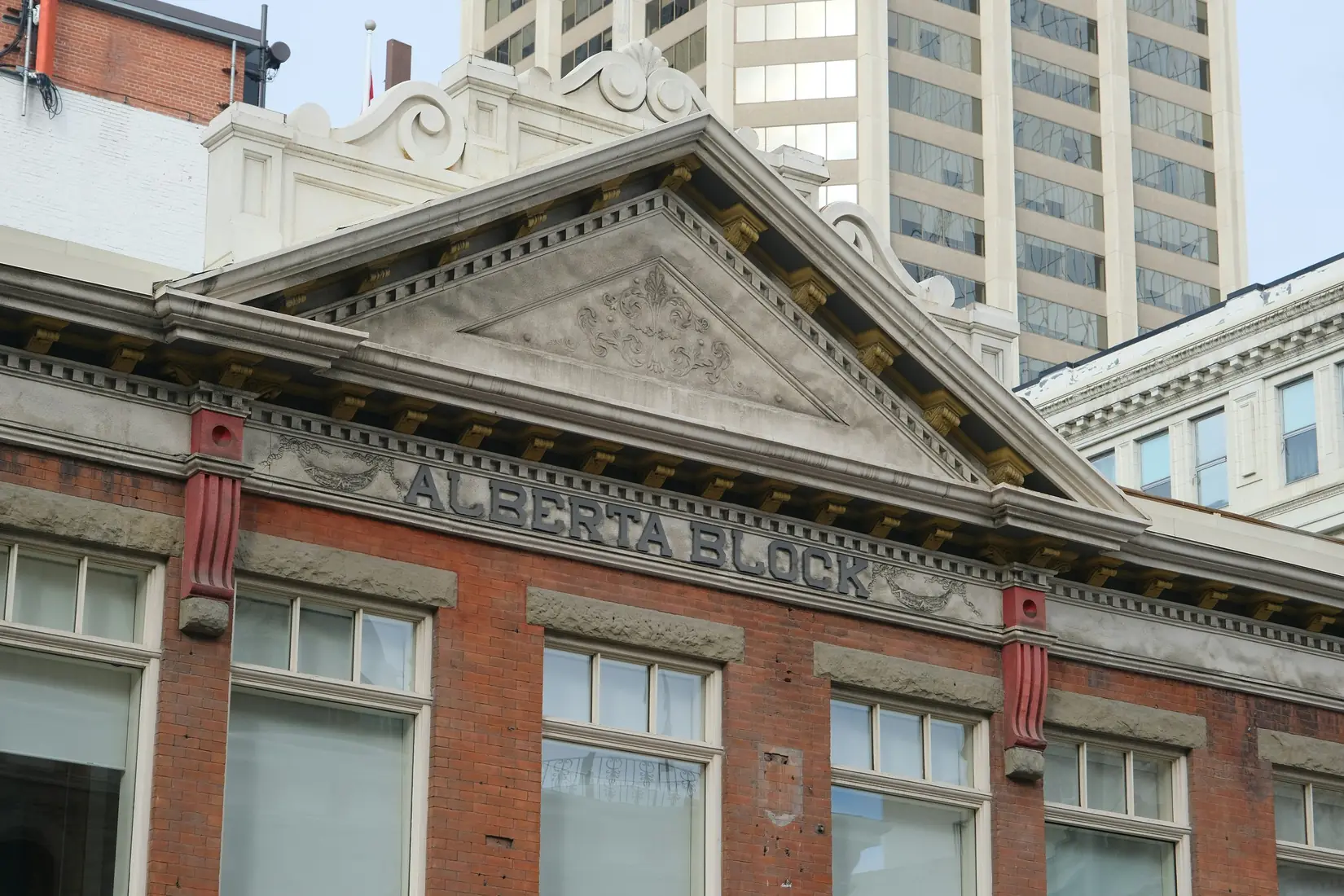 Facade of the historic Alberta Block building